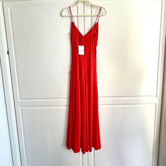 NWT Bardot sorella jersey midi dress in fire red Size 4 - Picture 8 of 10